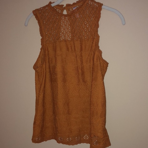 🌶2/$10xhilaration NWOT Sleeveless Crotchet Lined Lace Keyhole Top  X S - Picture 11 of 11